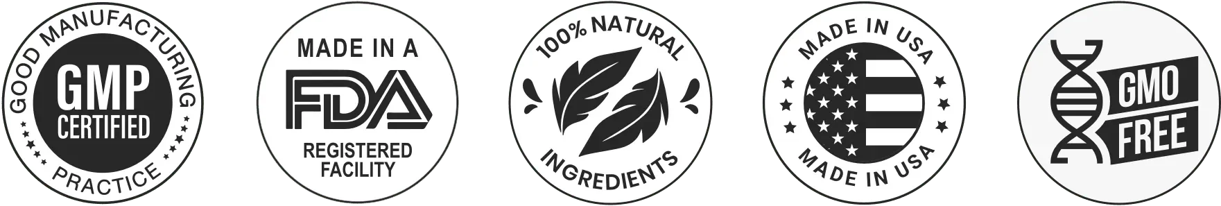 Product certification and manufacturing information badges